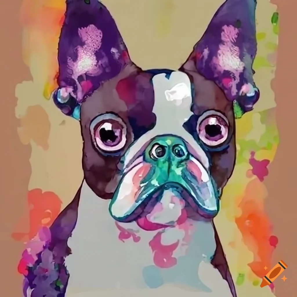 Adorable boston terrier with captivating eyes on Craiyon