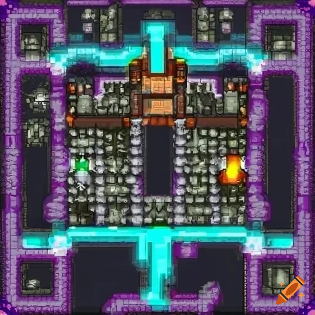 Crystal-filled map layout for a platform game on Craiyon