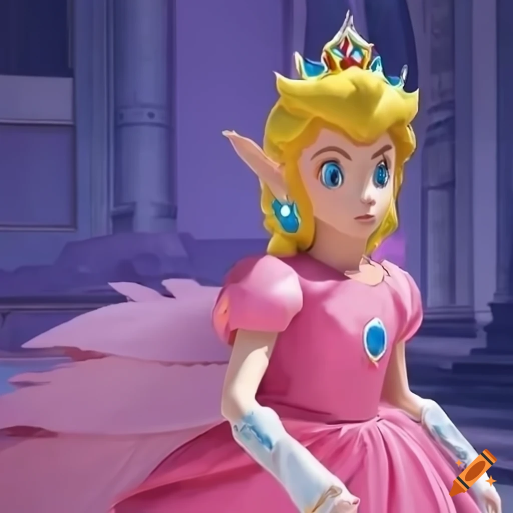 Cosplay of link in pink ballgown on Craiyon