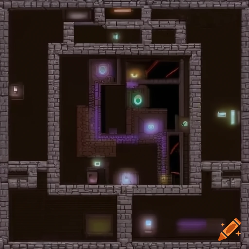 2d game layout map with rocks on Craiyon