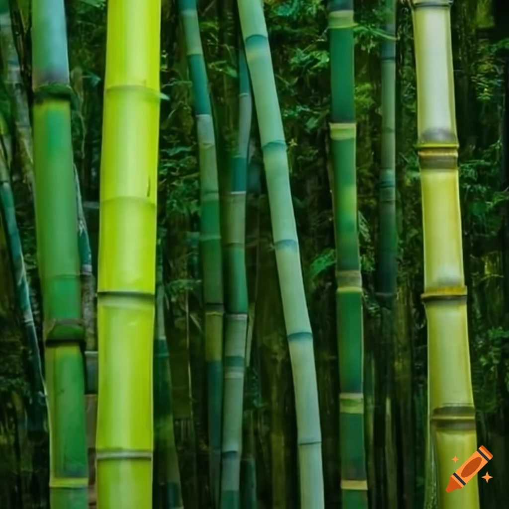 Serene bamboo forest and japanese garden with sunlight on Craiyon