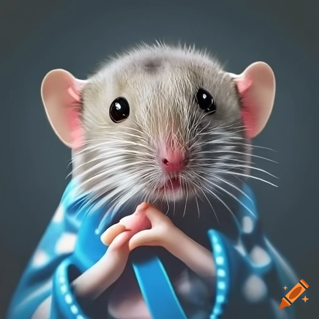 cute rat wearing pajamas