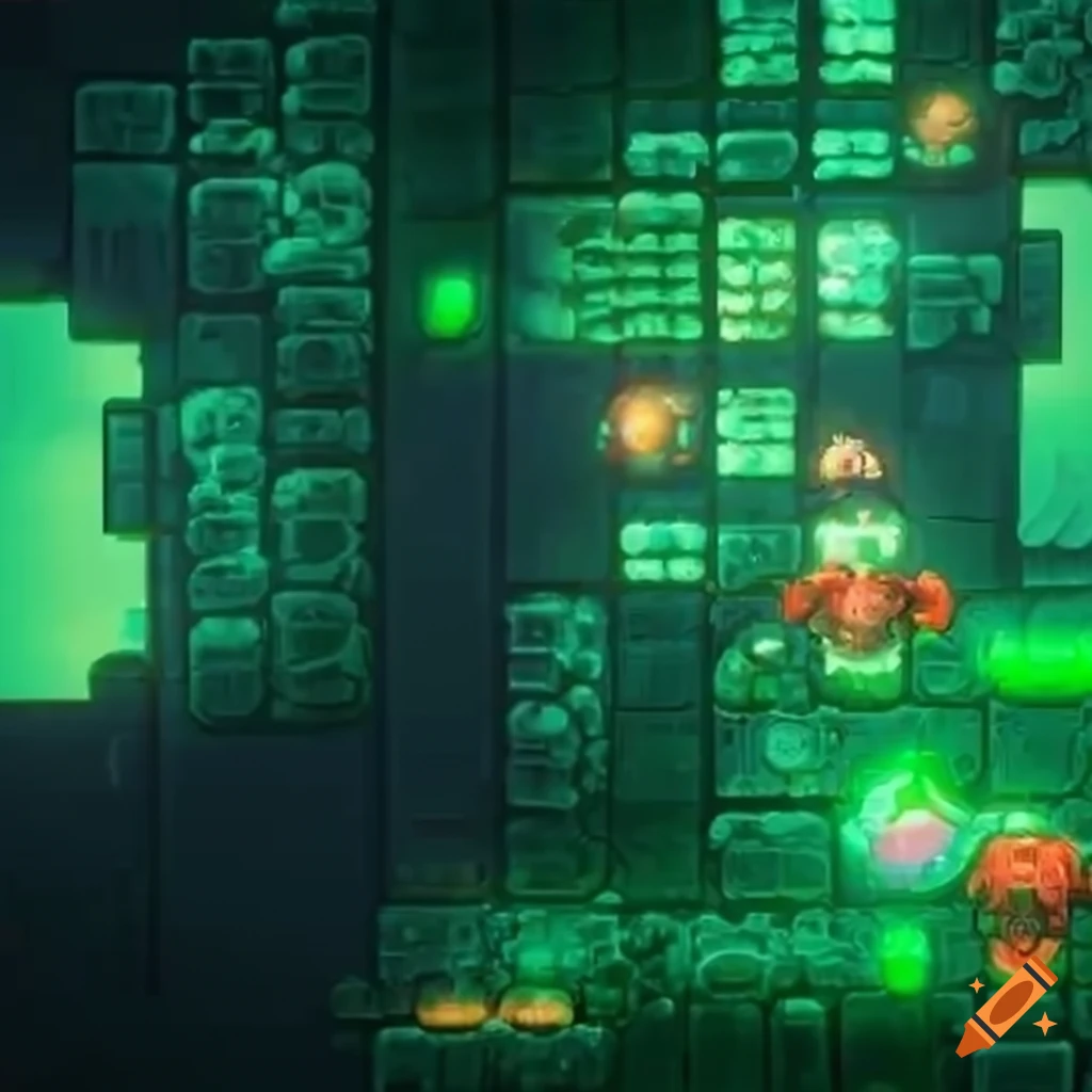 melting bubble tiles in a Metroid-like platform game