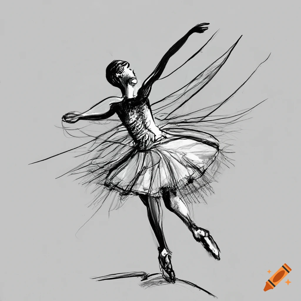 sketch of a woman in a dress ballet pose dancer line art continuous art  watercolor icon girl 9840654 Vector Art at Vecteezy