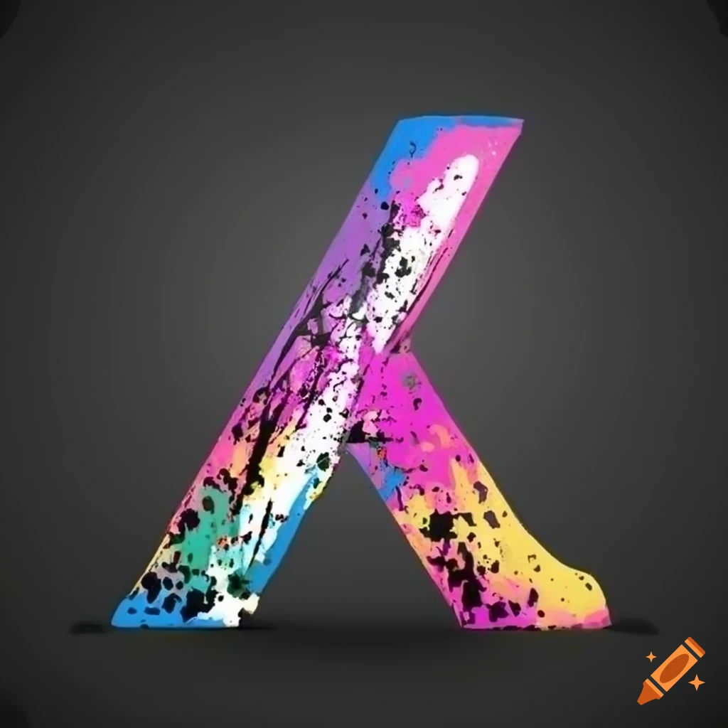 paint splatter Z letter on black background