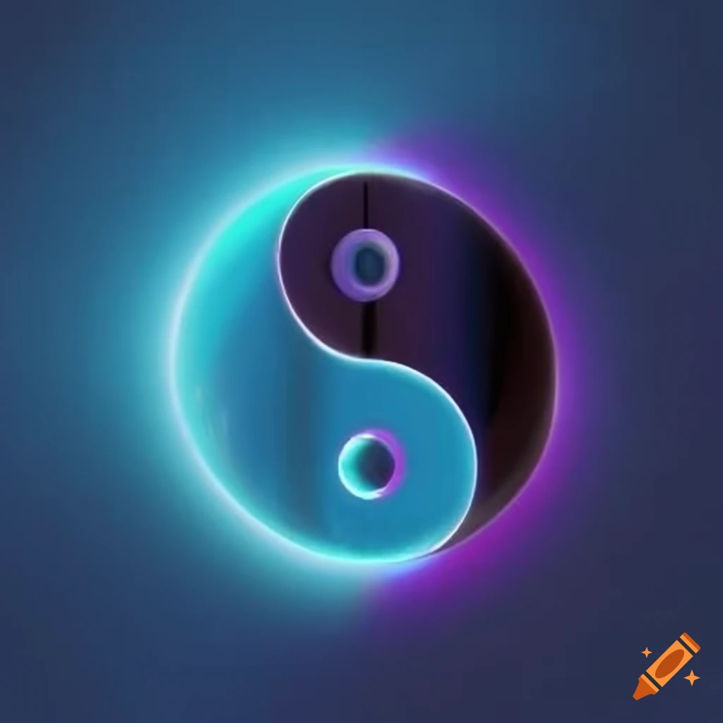 Blue yin yang symbol