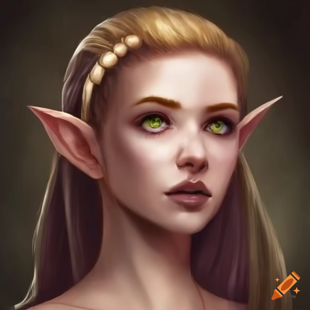 Photo Of A Young And Beautiful Female Elf On Craiyon