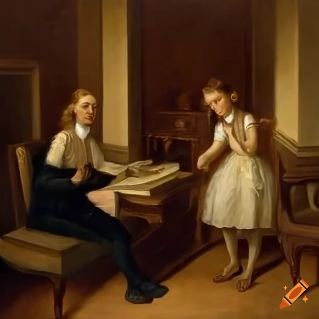 Oil painting depicting a scene from american history on Craiyon