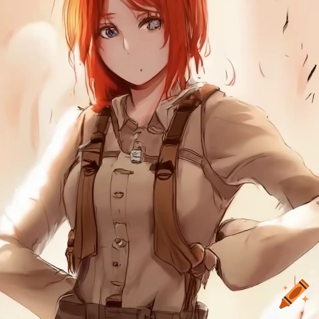 woman with red hair wearing pinafore dress and boots