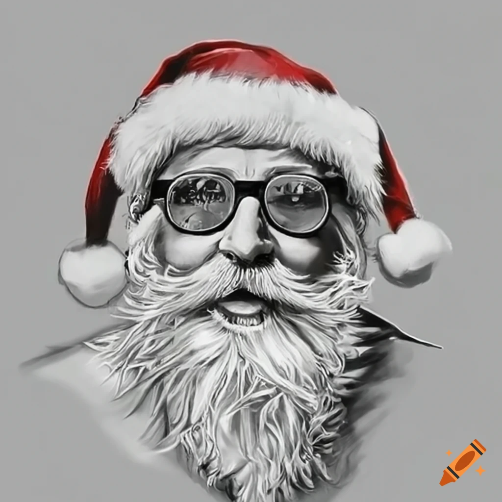 stylish Santa Claus with sunglasses