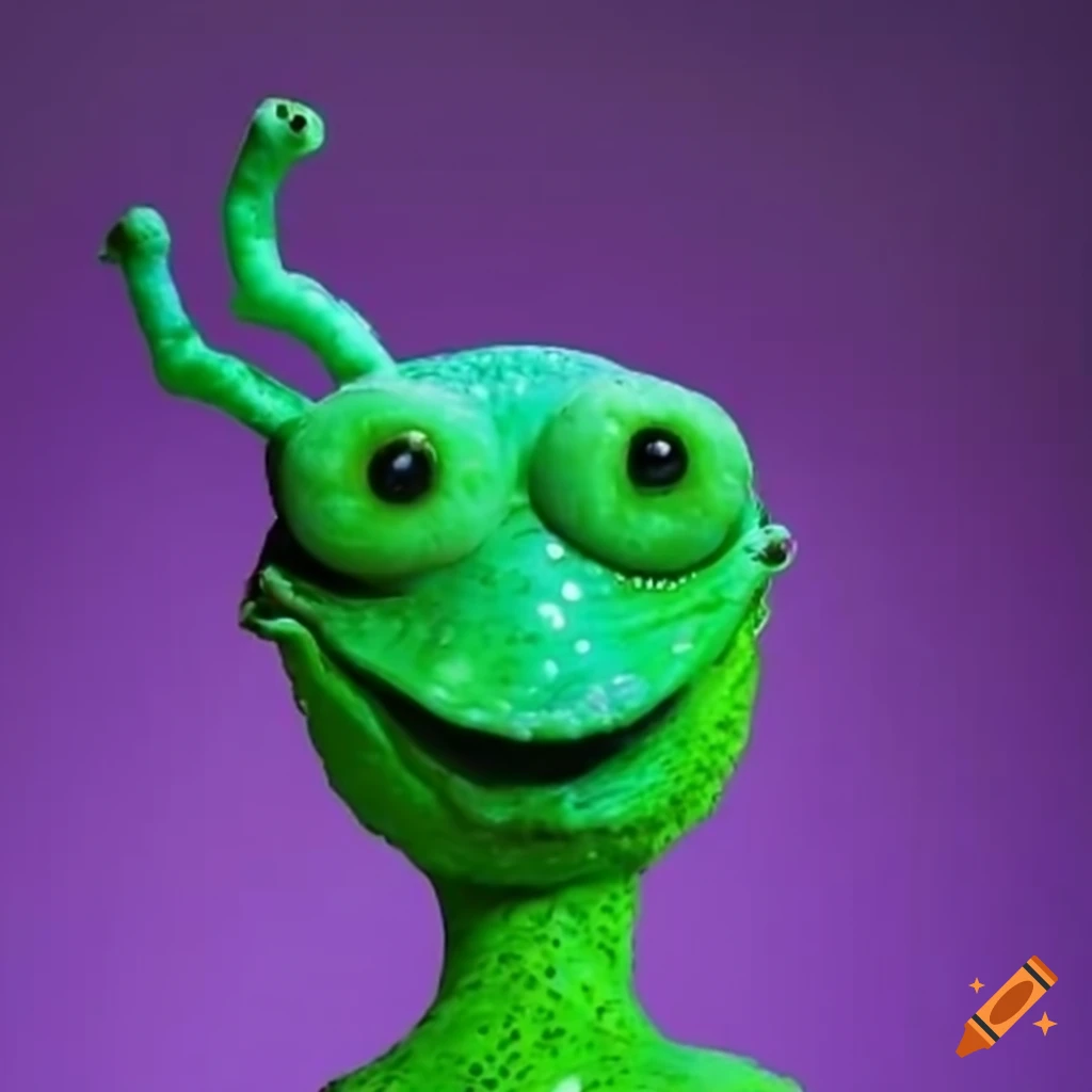 Illustration Of A Green Creature With Purple Spots On Craiyon
