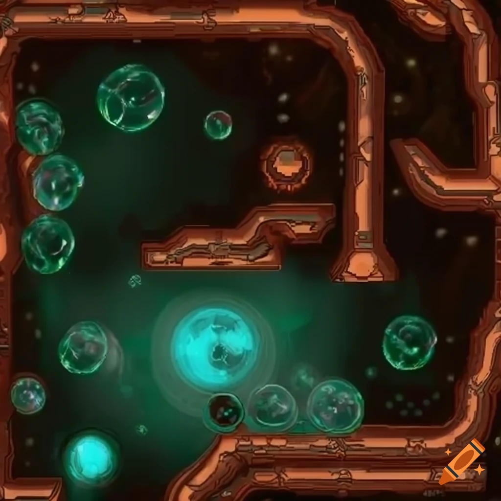 2d game layout map with bubbles on Craiyon