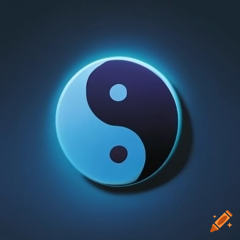 Blue yin yang symbol