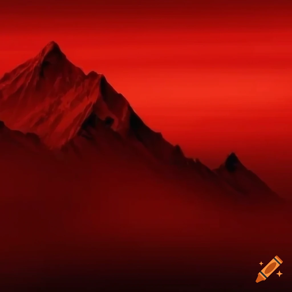 Movie poster background with red mountain style on Craiyon