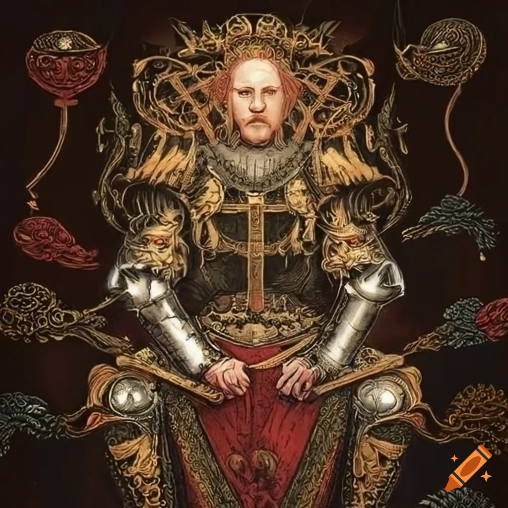 intricate Noble Knight Tarot Card