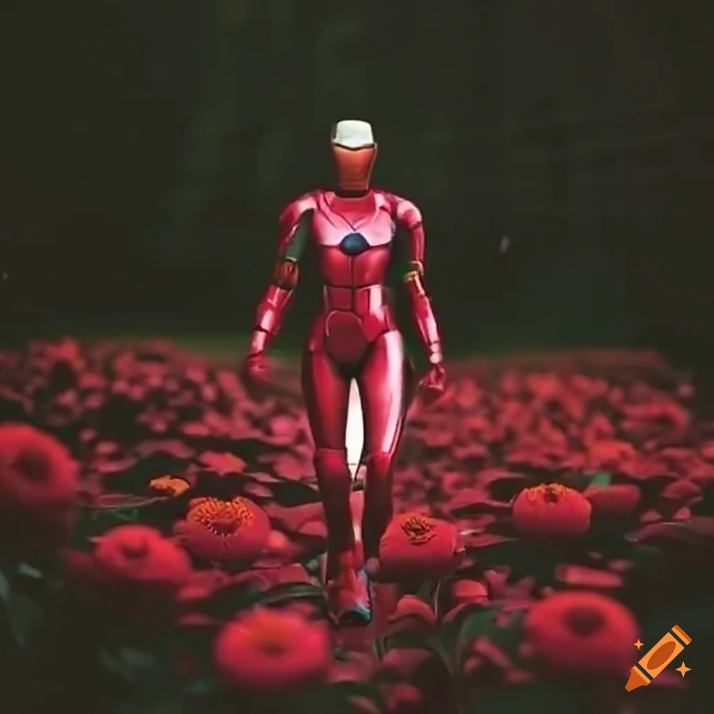 ironman-walking-on-zinnia-ground-on-craiyon