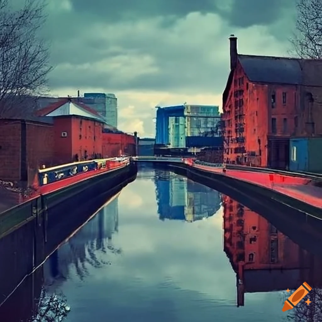 urban landscape of Salford canal
