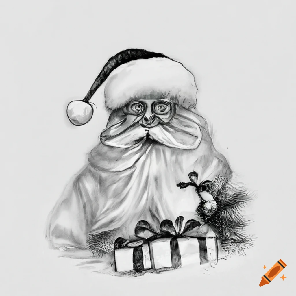 Different Drawings Of Santa Claus Giving Gifts Stock Illustration -  Download Image Now - Adult, Artist, Backgrounds - iStock