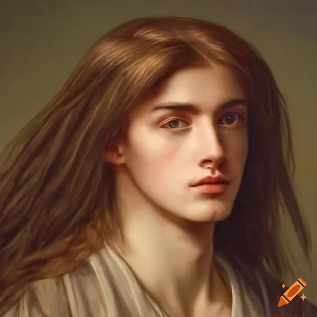 portrait of a young man with long hair