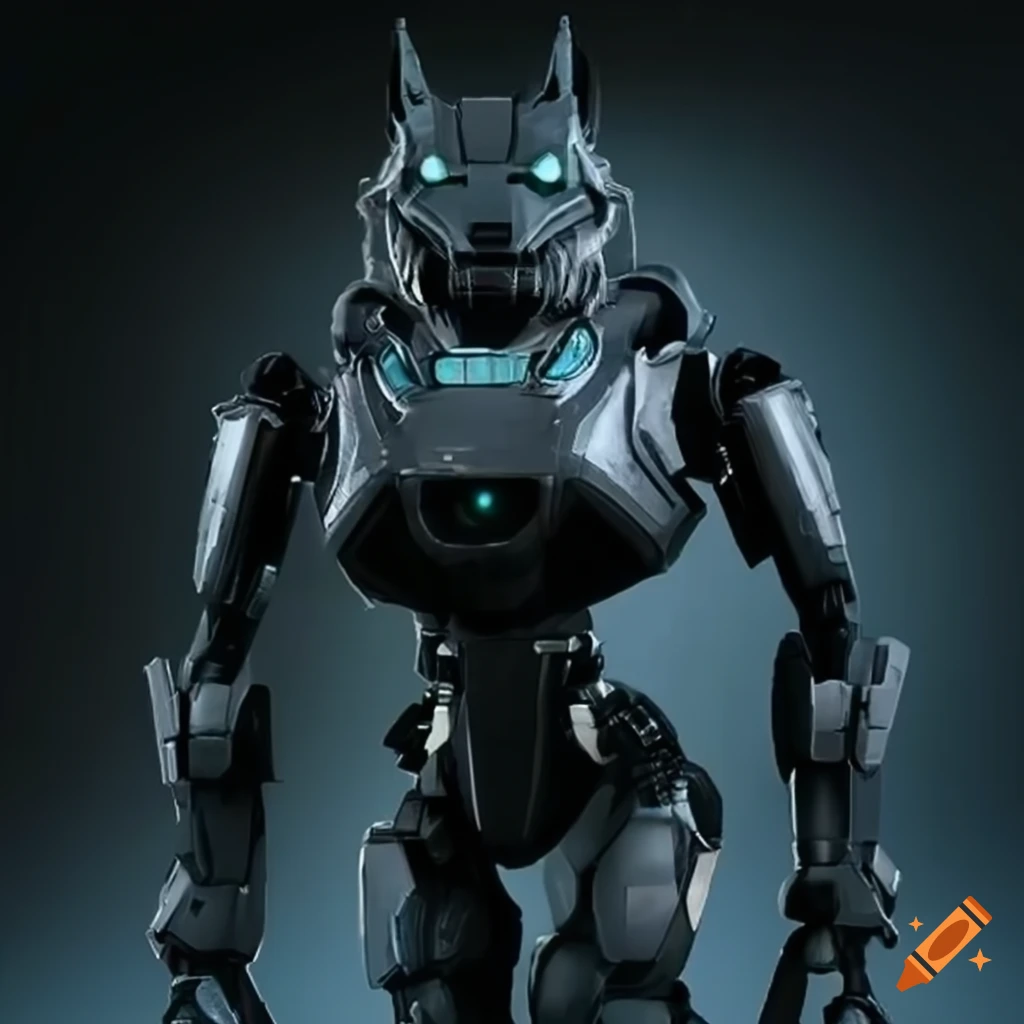 Grey robot wolf image on Craiyon