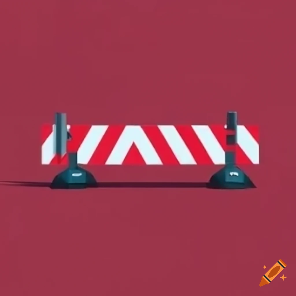 White Traffic Barrier With Red And White Stripes white-traffic-barrier-with-red-and-white-stripes