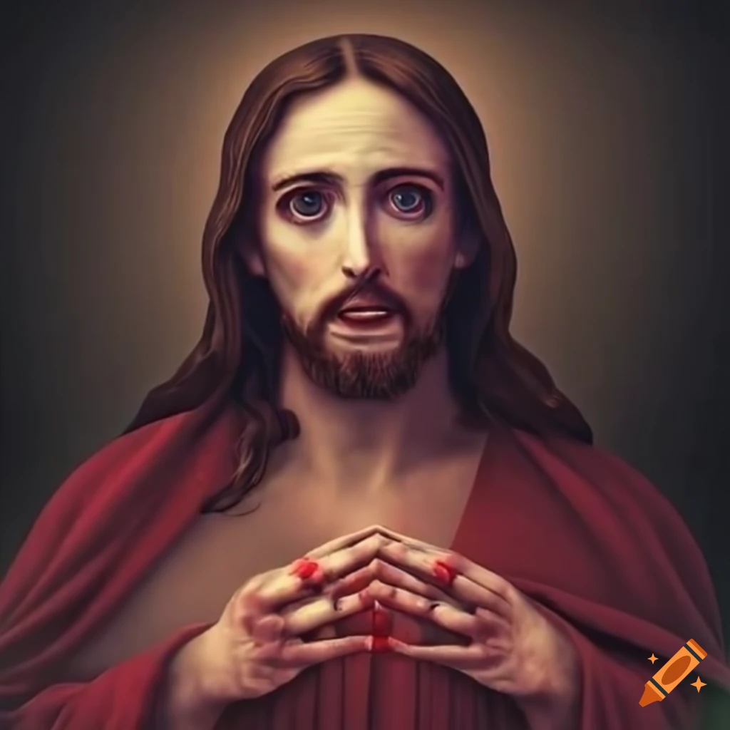 Surreal Depiction Of Bleeding Jesus 