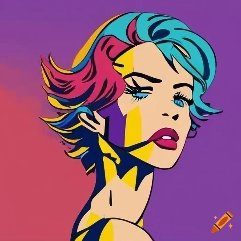 vibrant pop art collage with bold colors and comic book aesthetic