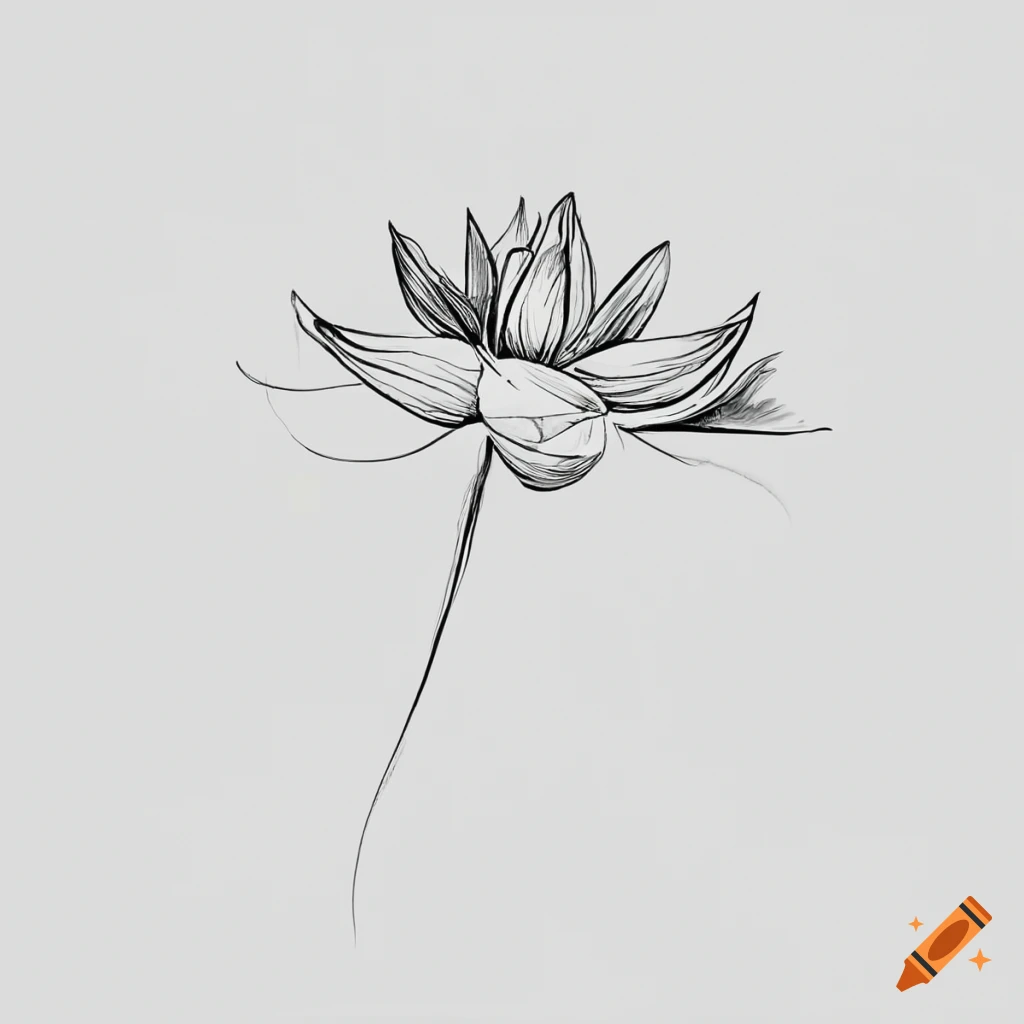 Premium Vector | Lotus flower drawing and sketch black and white-saigonsouth.com.vn