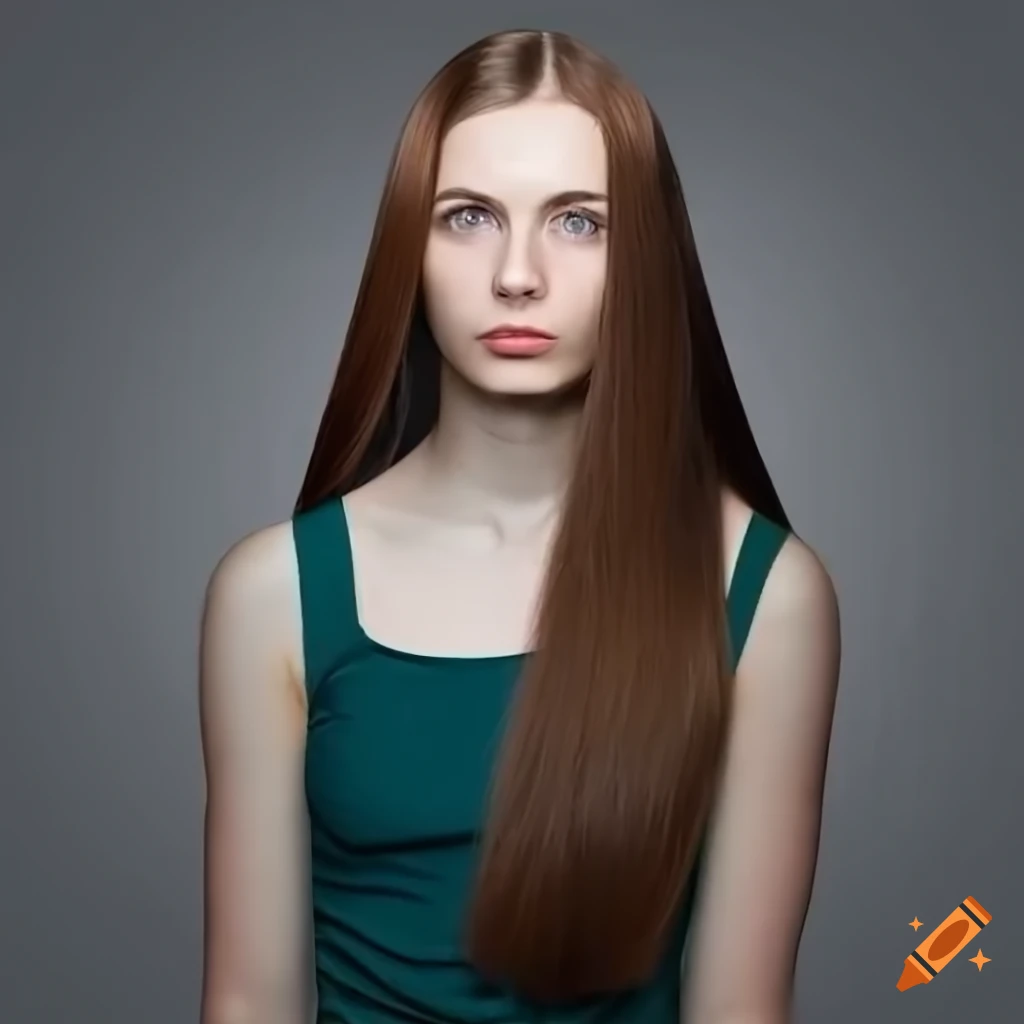 close-up portrait of a woman with long auburn hair