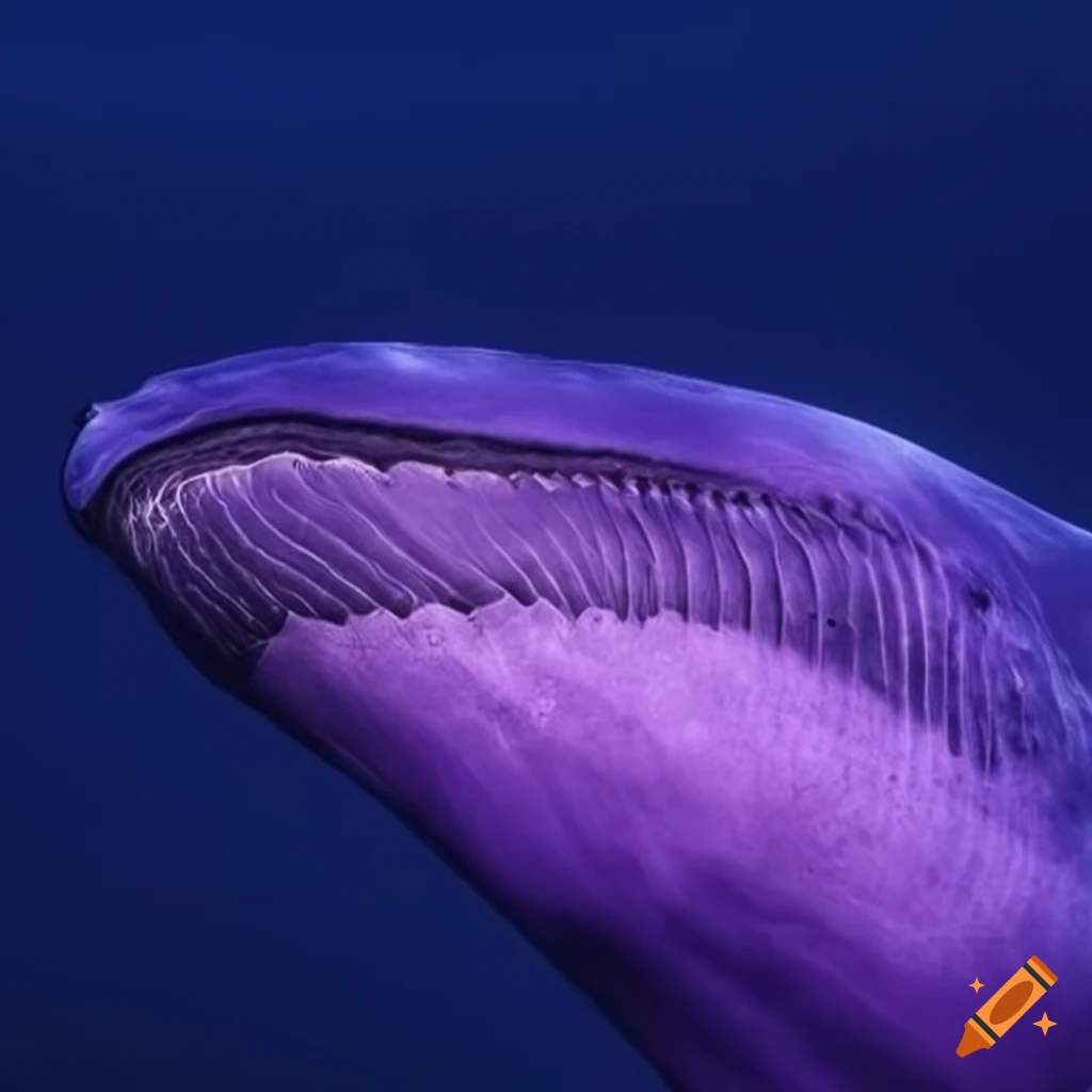 Photorealistic purple whale sculpture on Craiyon