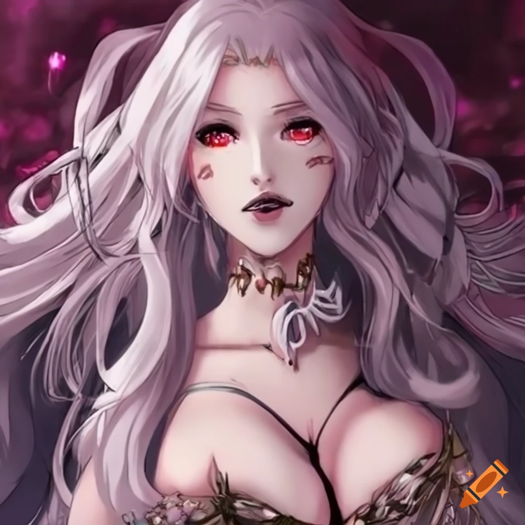 anime depiction of Aphrodite in a dark setting