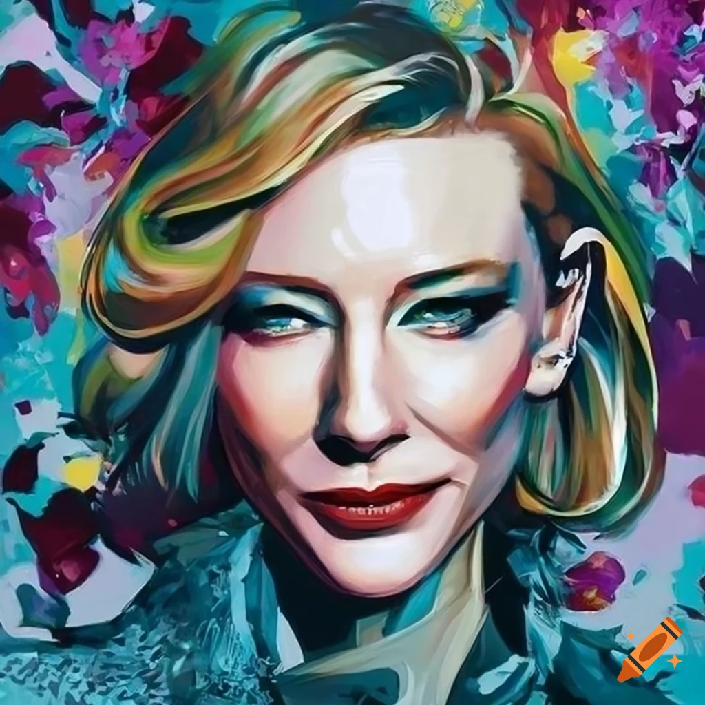 Digital art of cate blanchett in simon bisley style