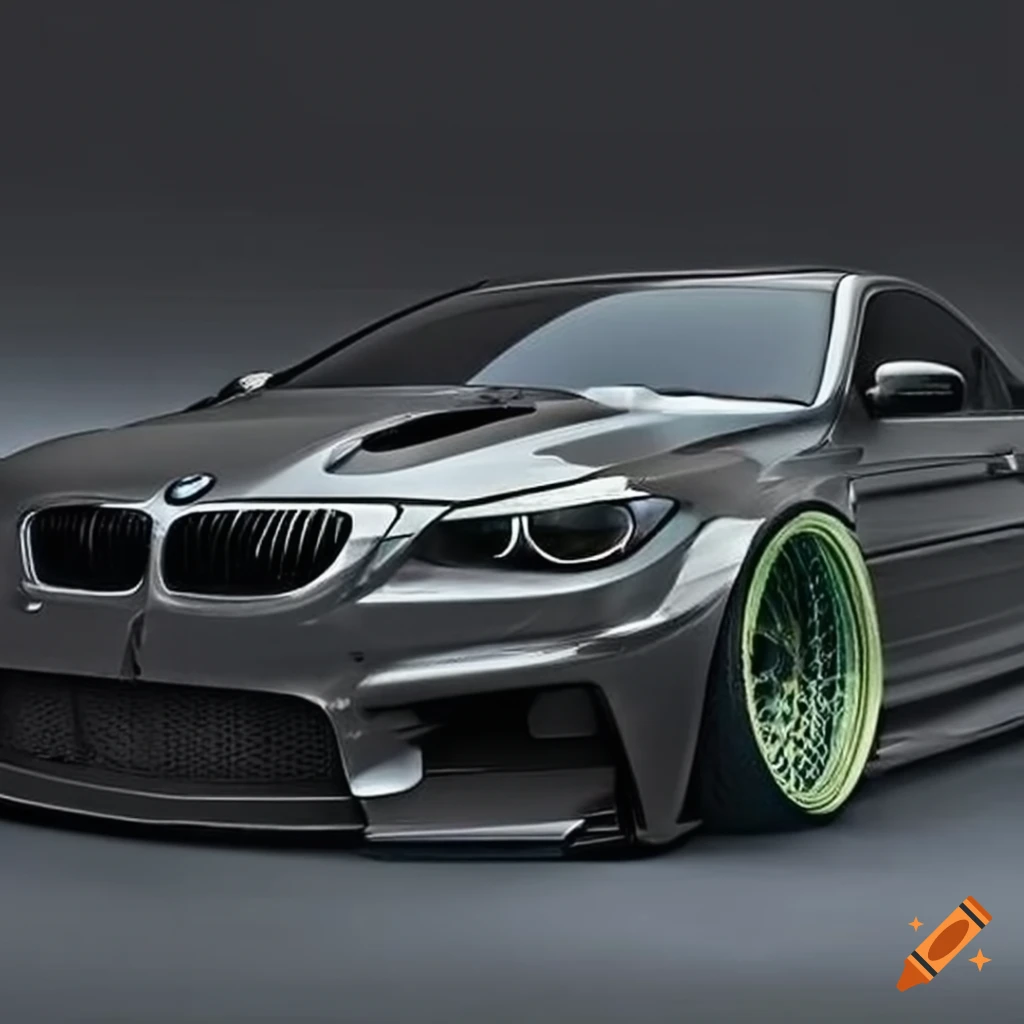 A highly customized and lowered bmw f22 with a widebody kit on Craiyon