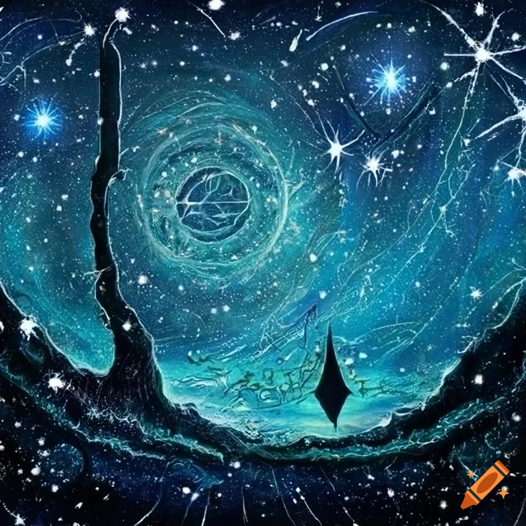 starry forest with magical runes