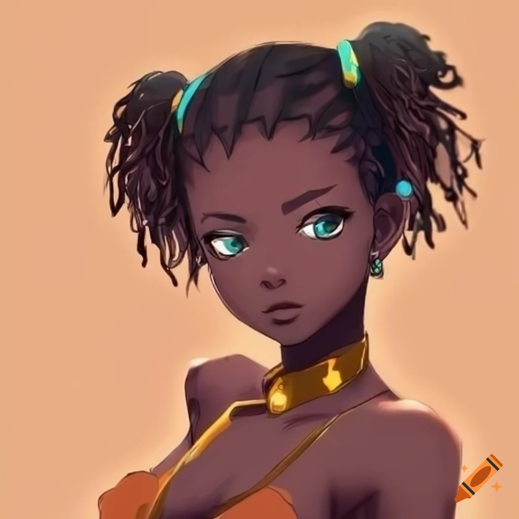 anime character of an African girl