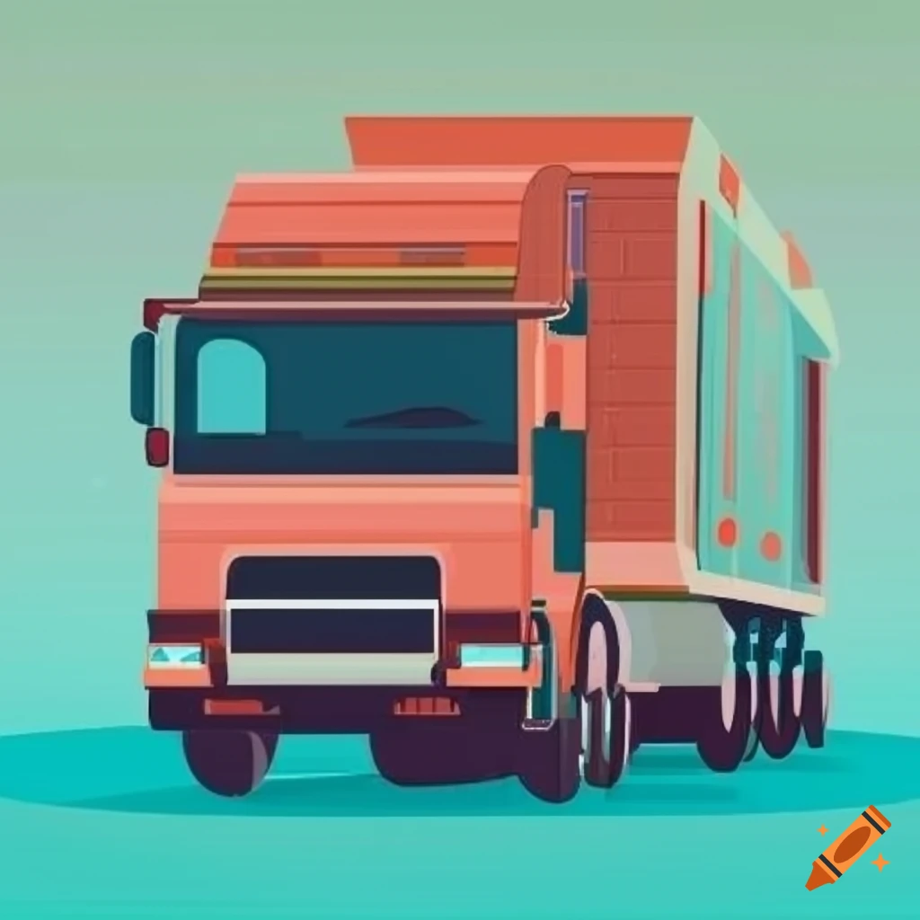Side View 2d Vector Art Of A Truck With Straight Lines On Craiyon