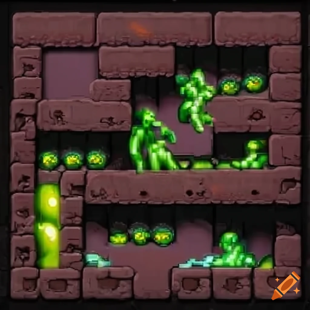 Frozen slimy bubble tiles in a platformer game on Craiyon