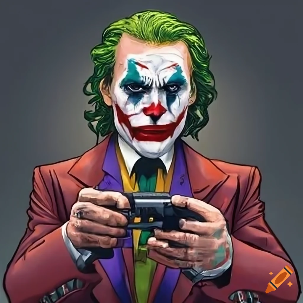 Joker in james bond style with guns