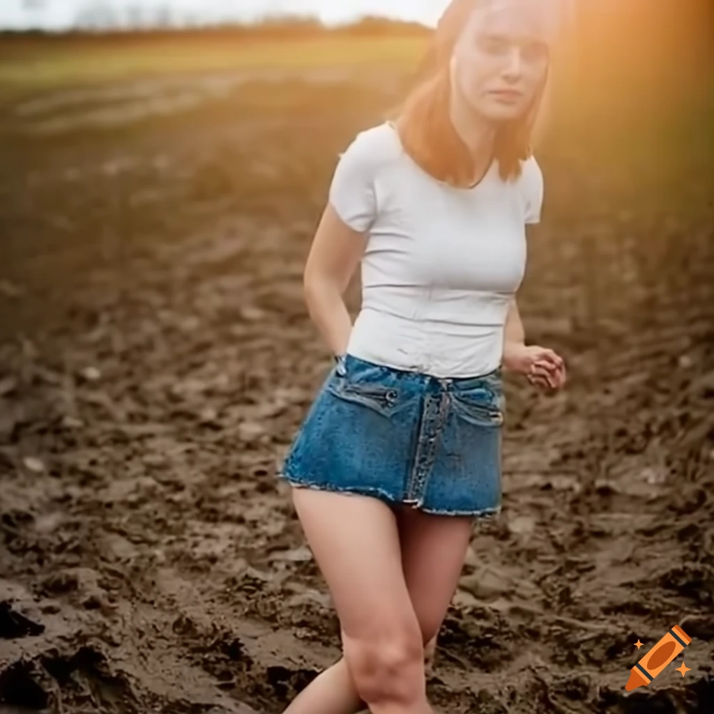 woman pushing a white Fiat 500 stuck in the mud
