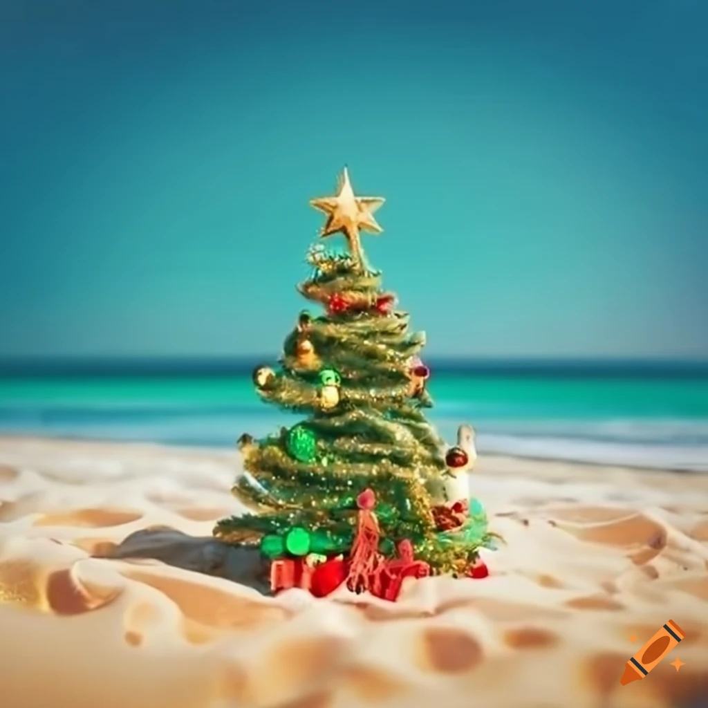 Christmas tree on the beach