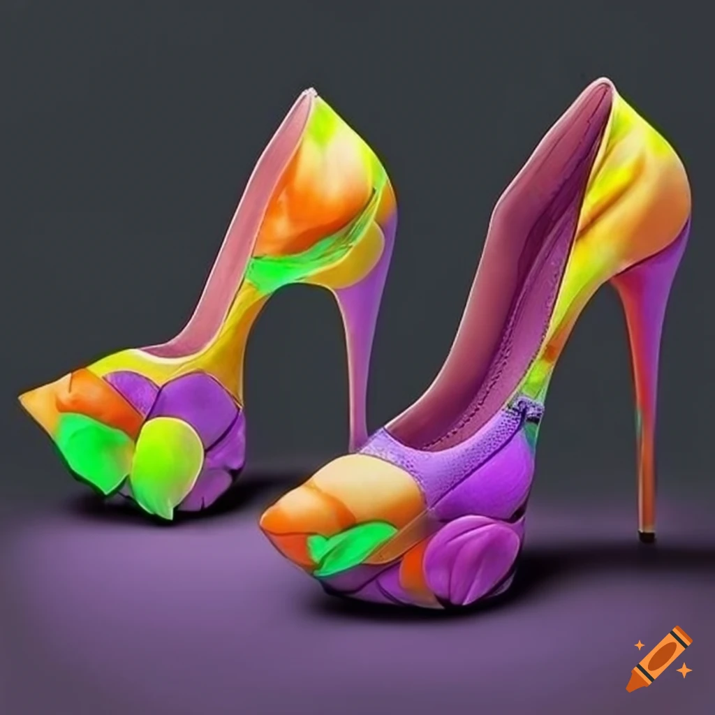 Surrealistic High Heels With Flowers In Various Colors On Craiyon 0316