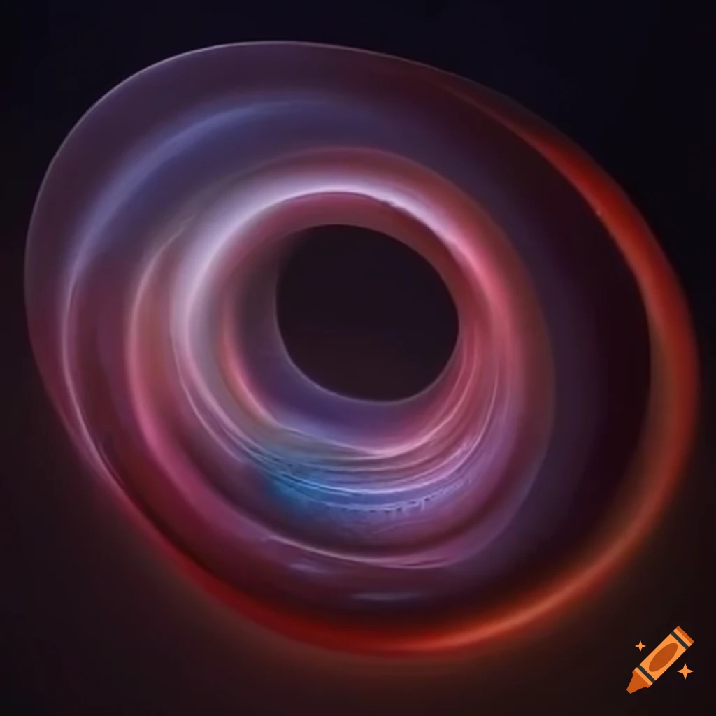 hyper-realistic artwork of a translucent glass torus