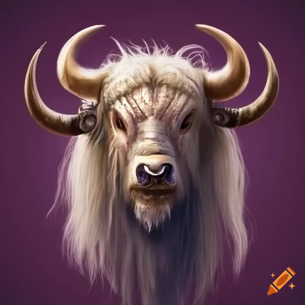 artistic depiction of mythical yaks with antenna horns