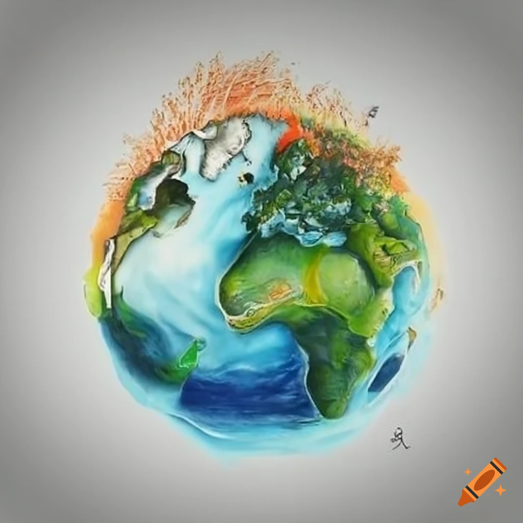 Drawing climate change Illustration. Global warming cartoon. Stock  Illustration | Adobe Stock