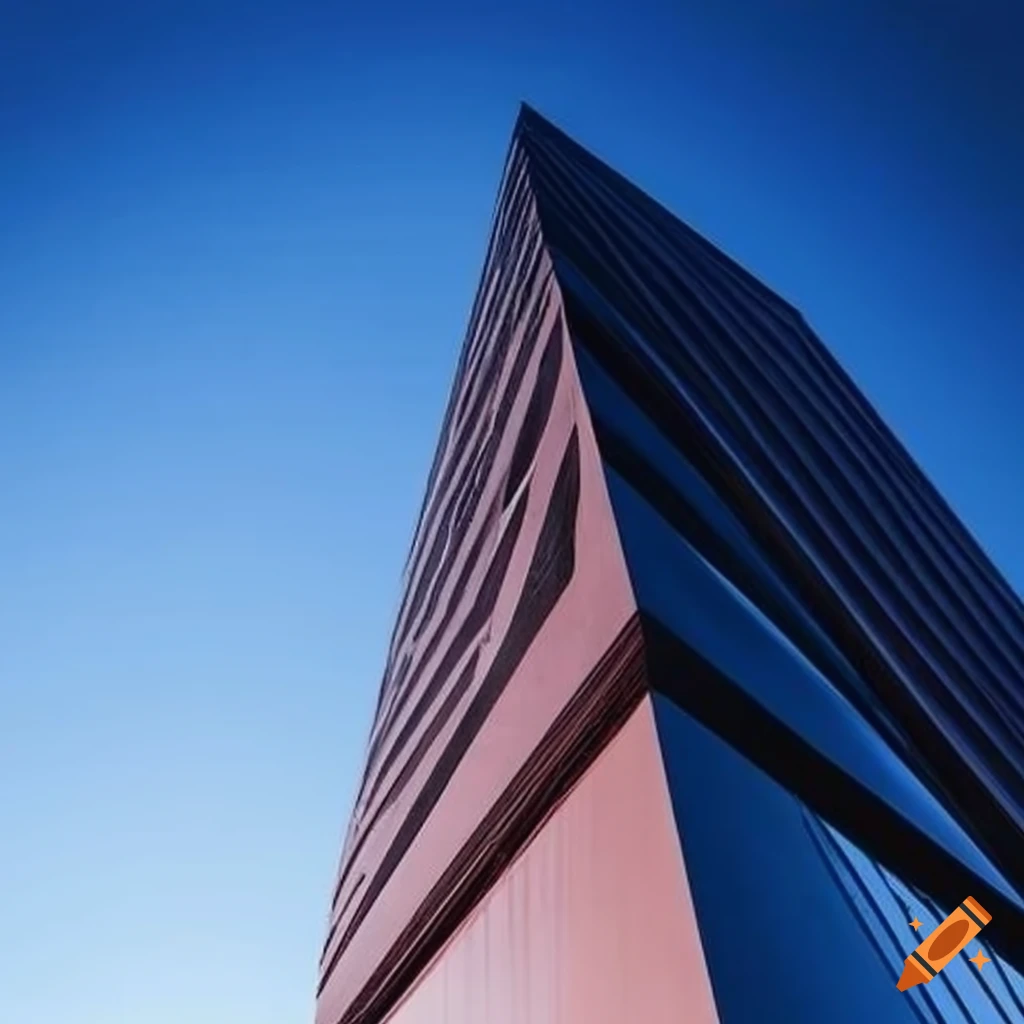 Sleek modern minimalist design in an office building on craiyon