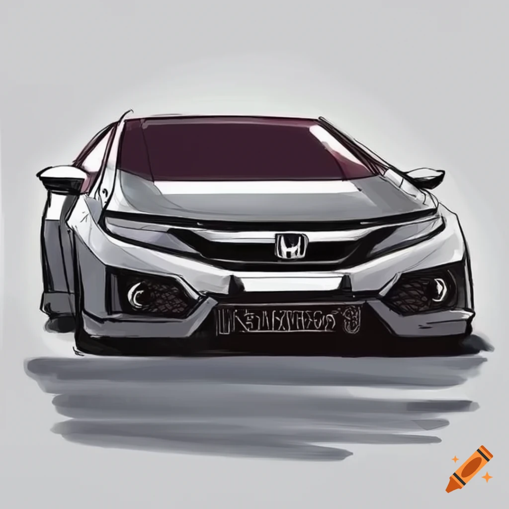 Honda Civic Type R Car Art Drawing Print - Etsy