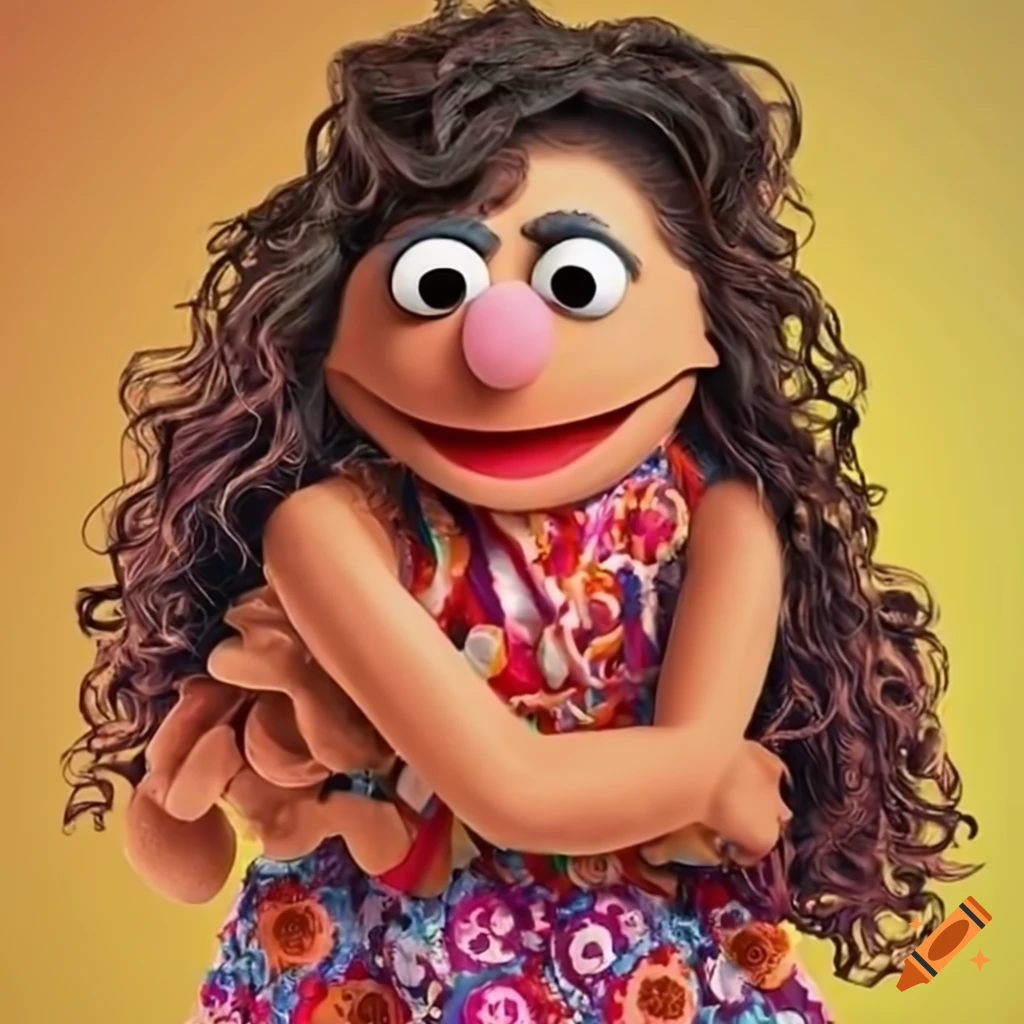 Friendly hispanic woman with muppetstyle appearance on Craiyon