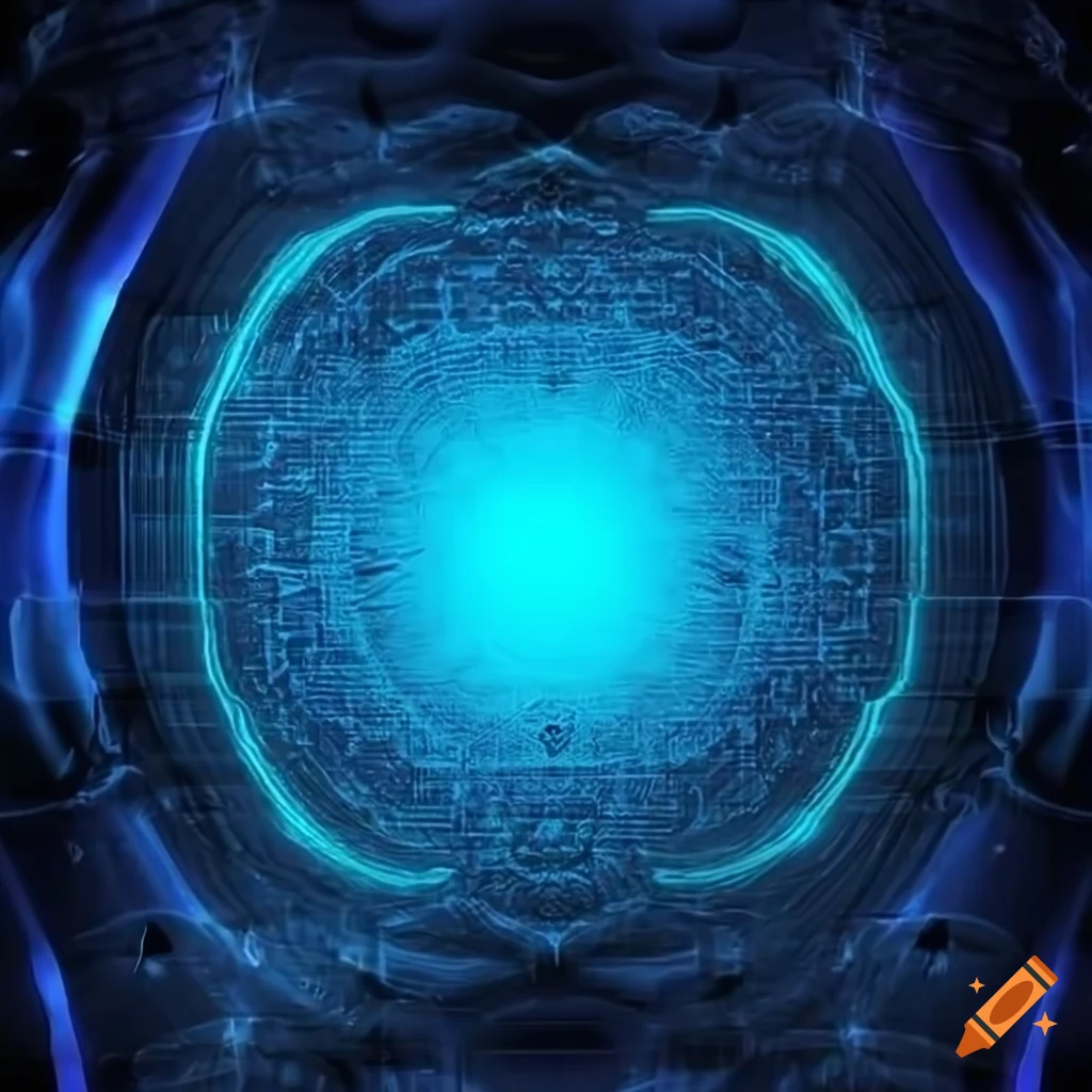 blue hologram background