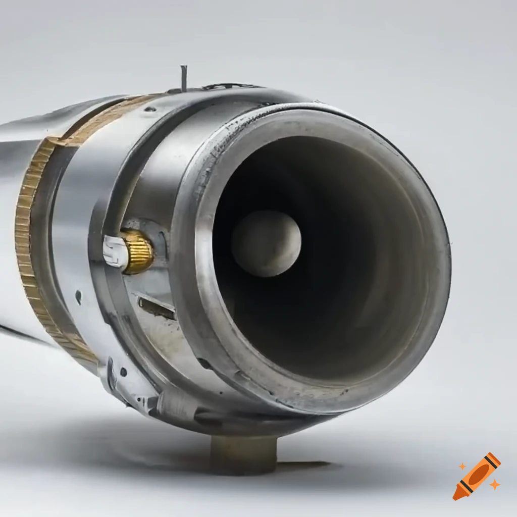 Closeup of a powerful jet engine nozzle on Craiyon