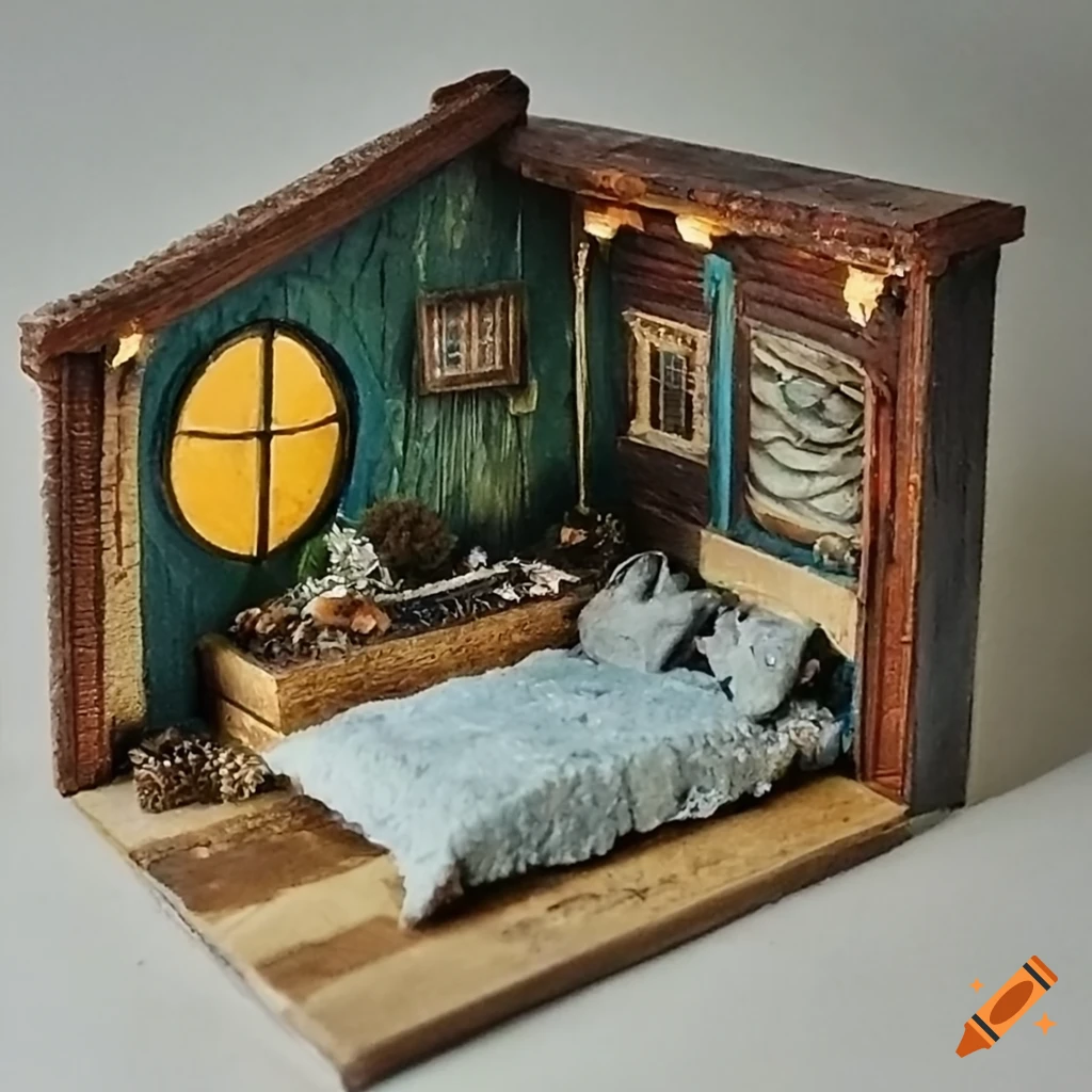 product-photo-of-a-miniature-hobbit-bedroom-on-craiyon